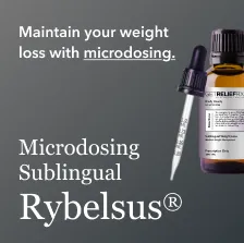 A bottle of sublingual Rybelsus® with its delivery dropper.